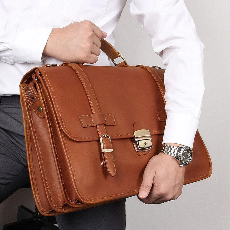 New British Style Briefcase Leather Business Bag