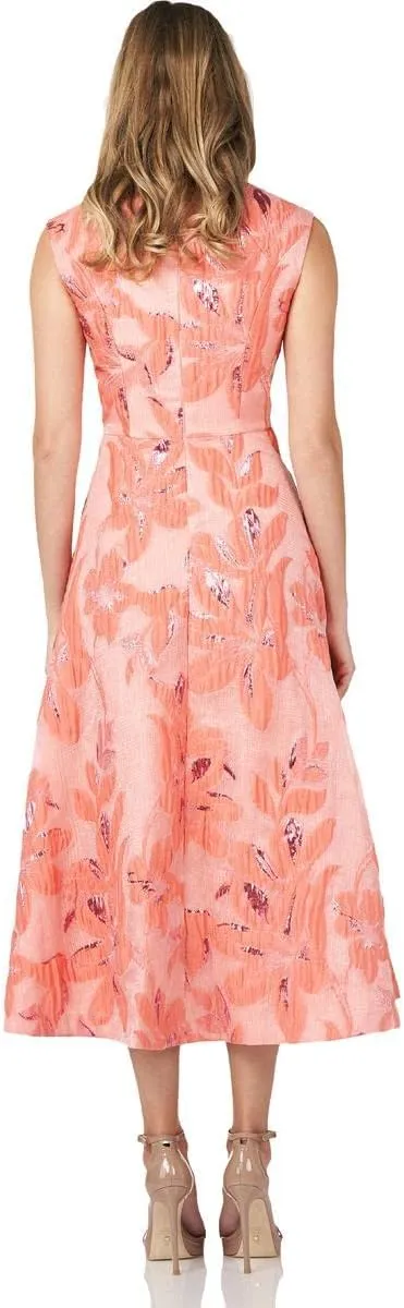 New York Womens Metallic Maxi Evening Dress