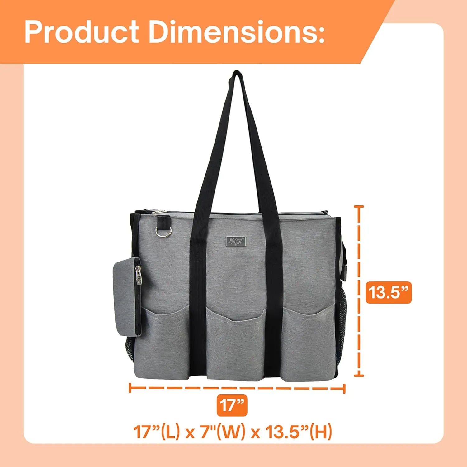 NGIL Utility Canvas Multi Pocket Tote Bag with Coin Purse, Work Bags for Women with Multiple Pockets Exterior & Interior