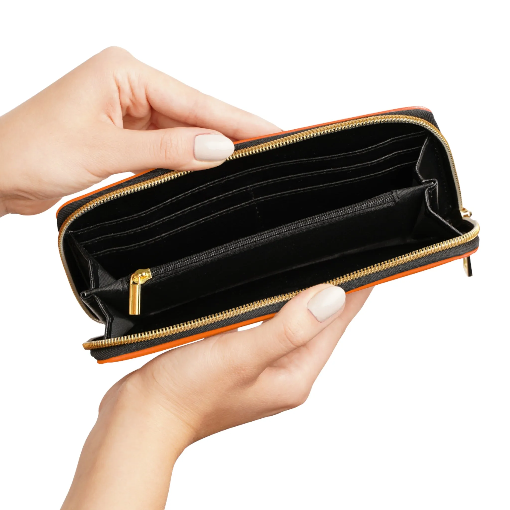 Nifty Ducks Travel Logo Zipper Wallet - Travel Accessories - Orange