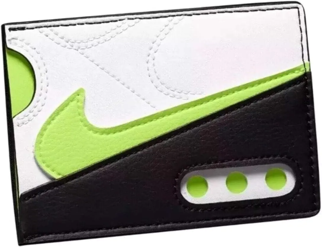 Nike Icon Air Max 90 Card Wallet Wallet Credit Cards License Cards Lime, White, Standard, Casual