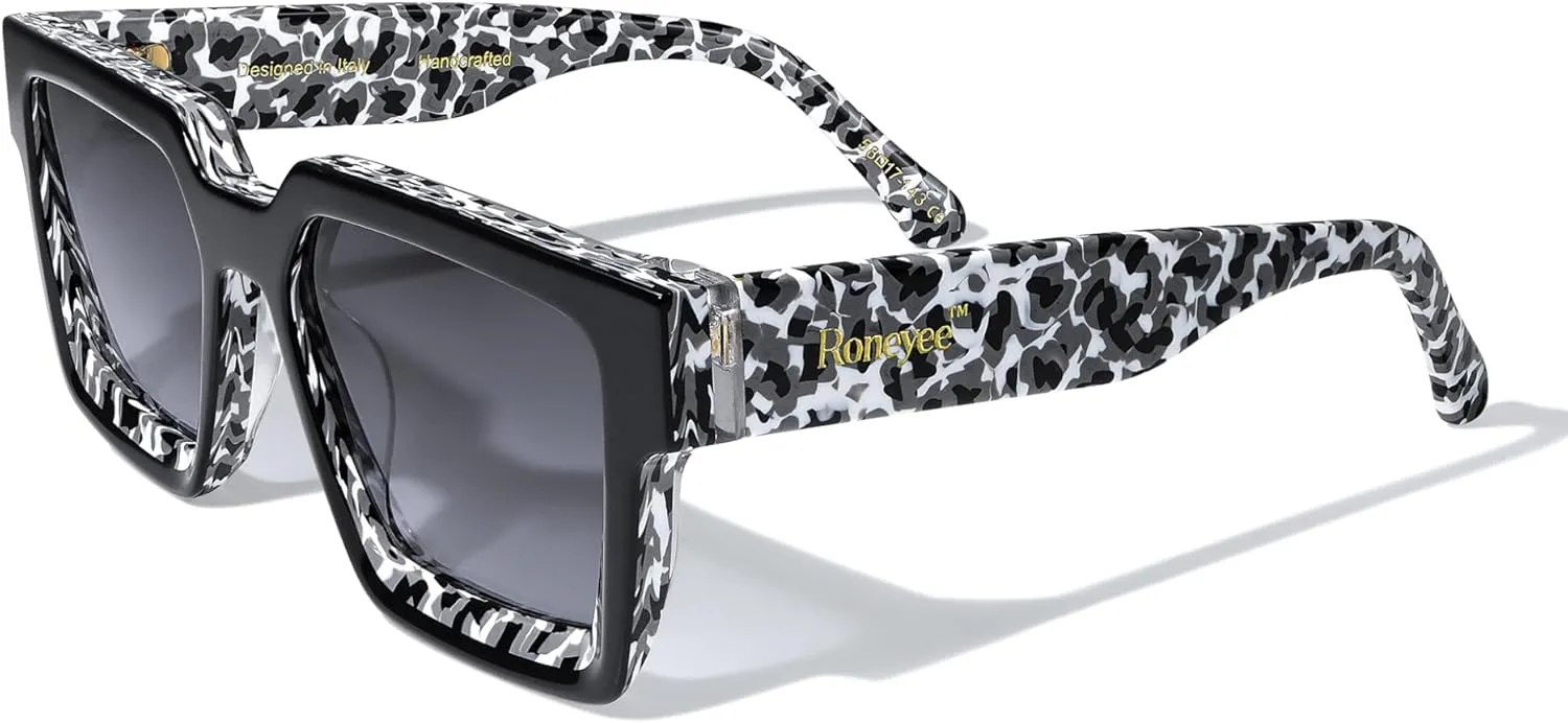 Non Polarized Acetate Sunglasses RY-A01 Frame with UV Protection Impact Resistant Nylon Lens Retro Unisex