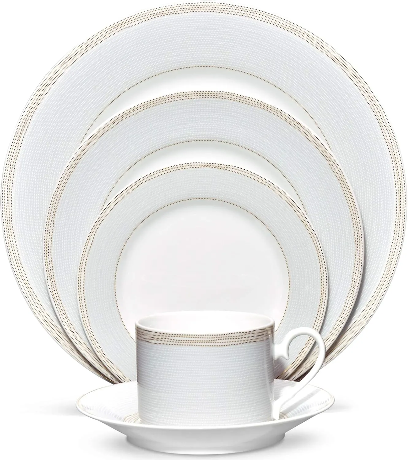 Noritake Linen Road 5-Piece Place Dinnerware Setting in White
