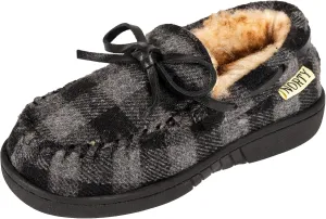 NORTY Size Fleece Buffalo Plaid Slippers for Kids- Slip-On Toddler House Shoes for Boys and Girls - Suede Sole - Runs True to Size