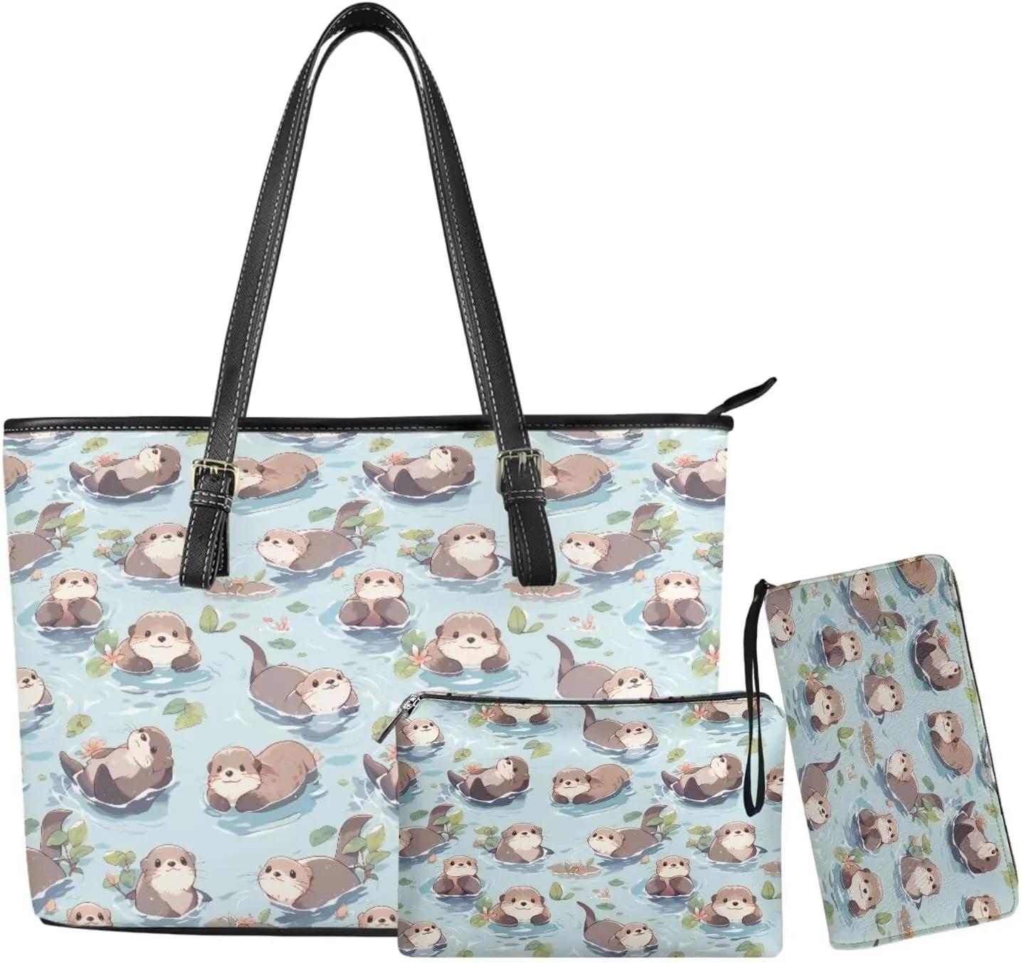 Novelty Handbag Wallet Purse for Women,Handbag Wallet Combo Personalized Hobo Bag Work Tote Bag with Wallet Set