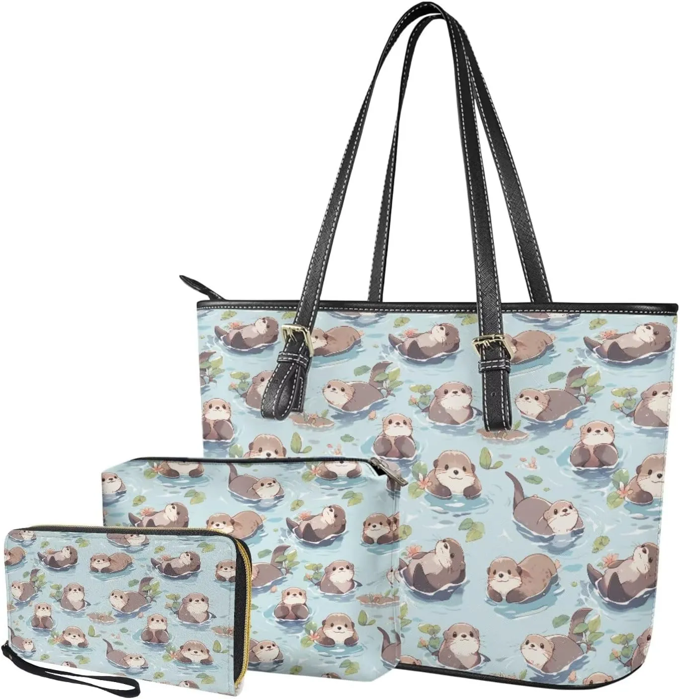Novelty Handbag Wallet Purse for Women,Handbag Wallet Combo Personalized Hobo Bag Work Tote Bag with Wallet Set