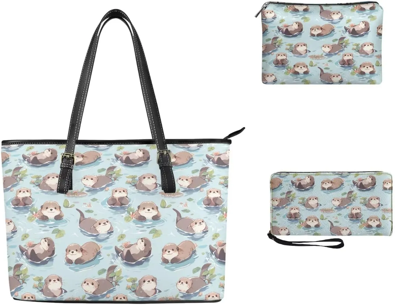 Novelty Handbag Wallet Purse for Women,Handbag Wallet Combo Personalized Hobo Bag Work Tote Bag with Wallet Set