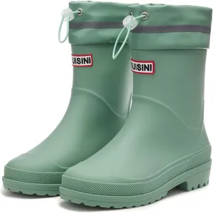 Nutropa Mid Calf Rain Boots for Women,Waterproof Garden Shoes Anti-Slip Rainboots,Outdoor Work Rain Shoes