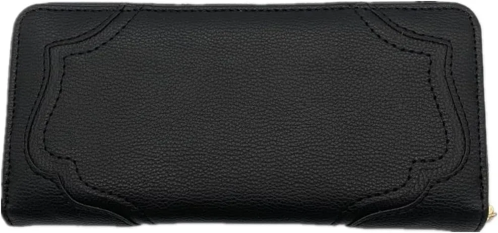 Oakamy 20th Anniversary Bag Purse Wallet Anime Cat Zipper Leather Credit Card Phone Wallet for Women Girls (Black)