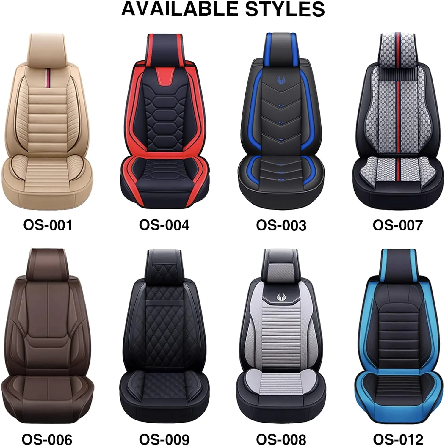OASIS AUTO Car Seat Covers Premium Waterproof Faux Leather Cushion Universal Accessories Fit SUV Truck Sedan Automotive Vehicle Auto Interior Protector Full Set (OS-001 Brown)