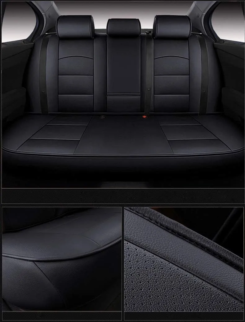 OASIS AUTO Custom Fit Seat Covers for 2014-2025 Forester, Waterproof Faux Leather Full Set Interior Protector, Forester Car Accessories (2019-2025 Forester, Black)