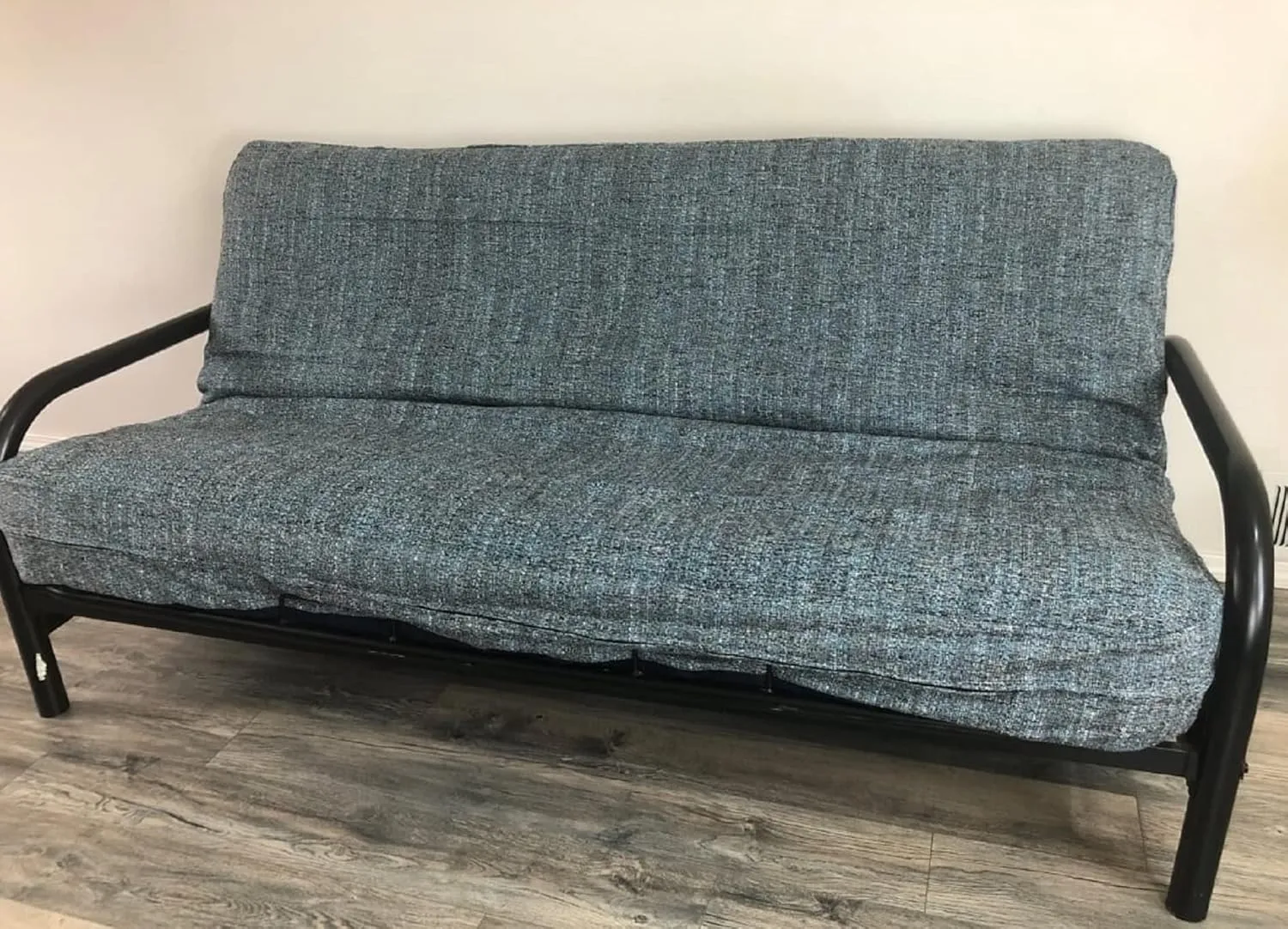 OctoRose Twin Size 3 Side Zipper Upholstery Thick Linen TealBlue Futon Cover Sofa DayBed Mattress Slipcover Couch Protector (Linen-TealBlue, Twin Size)