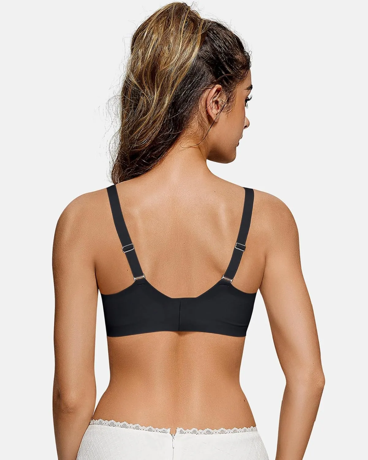 OEAK Womens Wireless Bras Scalloped Push Up Bralettes No Underwire Supportive Tshirt Bra Seamless Comfortable Everyday Bras