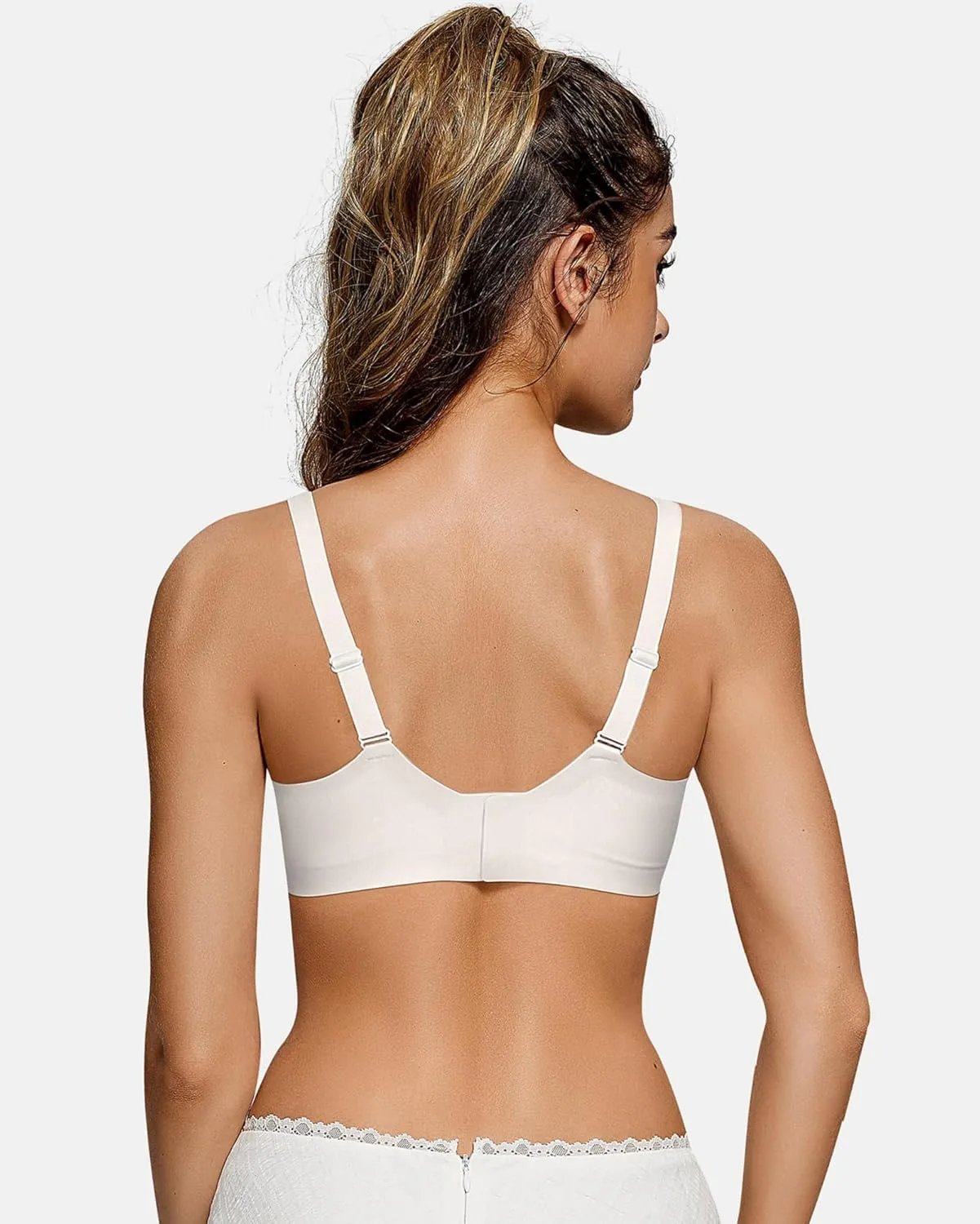 OEAK Womens Wireless Bras Scalloped Push Up Bralettes No Underwire Supportive Tshirt Bra Seamless Comfortable Everyday Bras