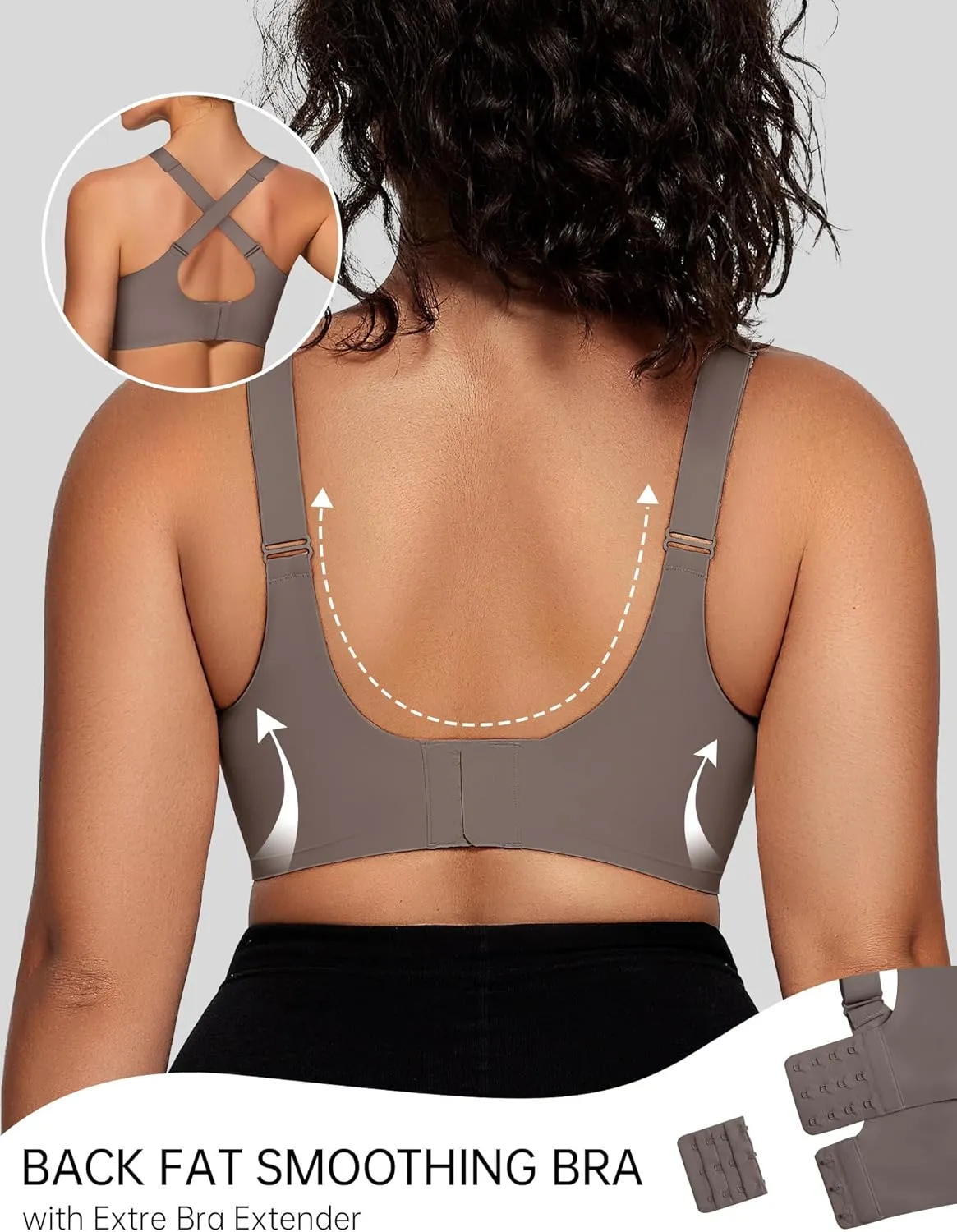 OEAK Womens Wireless Bras V Mesh Comfortable Bralette Supportive Tshirt Bra No Underwire Seamless Push Up Everyday Bras