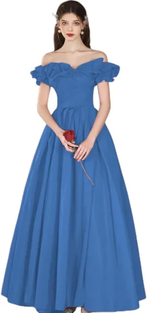 Off The Shoulder Strapless Prom Dress for Women A Line Long Elegant Evening Ball Gown 2025