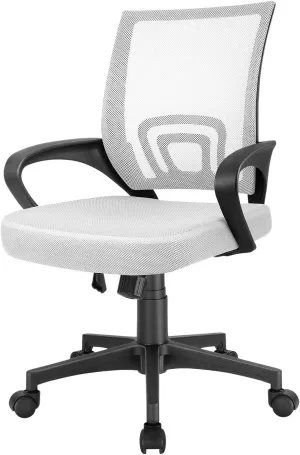 Office Chairs, Office Chair Ergonomic Desk Chair Mesh Computer Chair, Mid Back Swivel Task Chair Executive Chair with Lumbar Support and Armrests