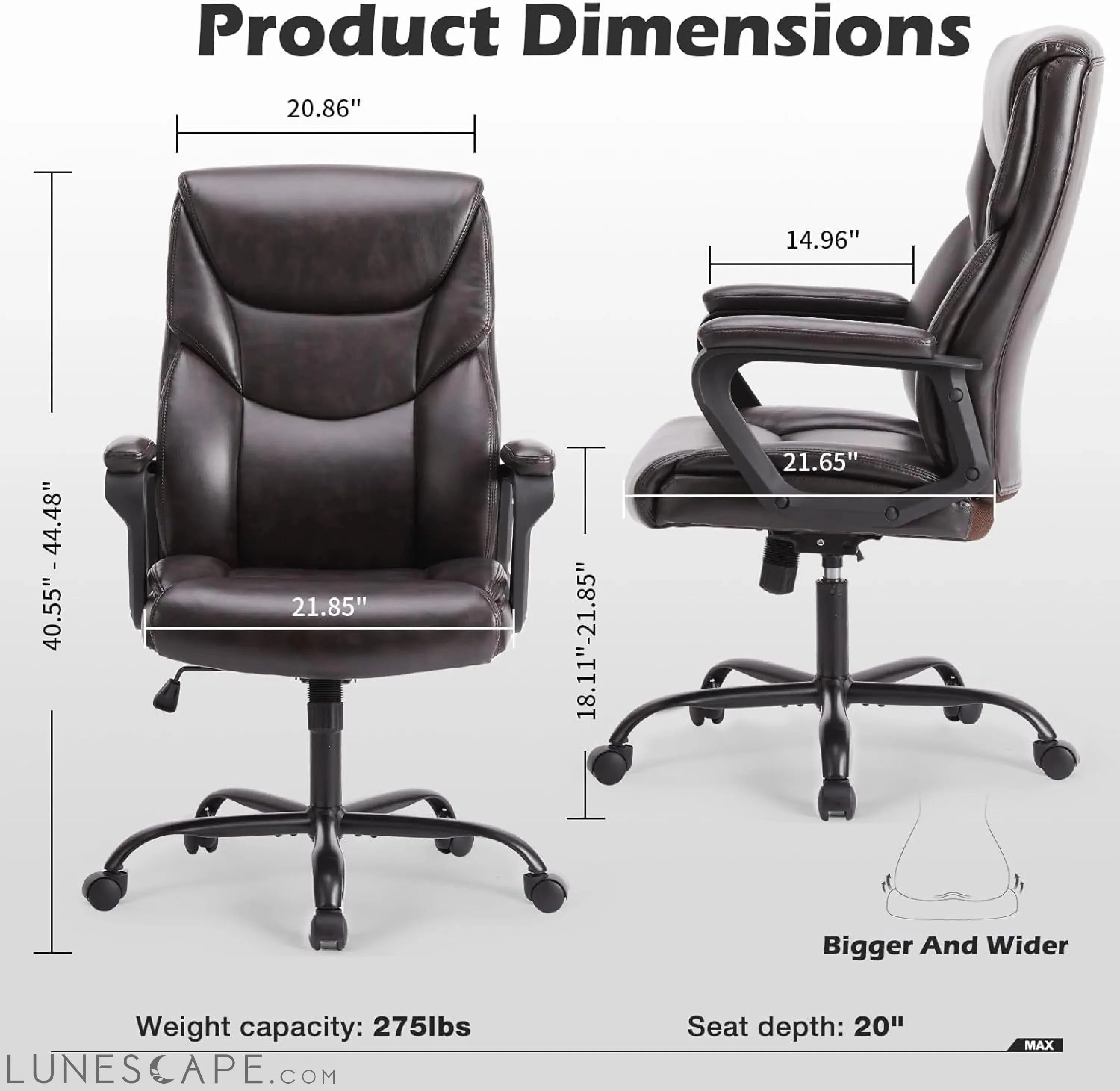 Office Desk Chairs with Arms Executive High Back Big and Tall Leather