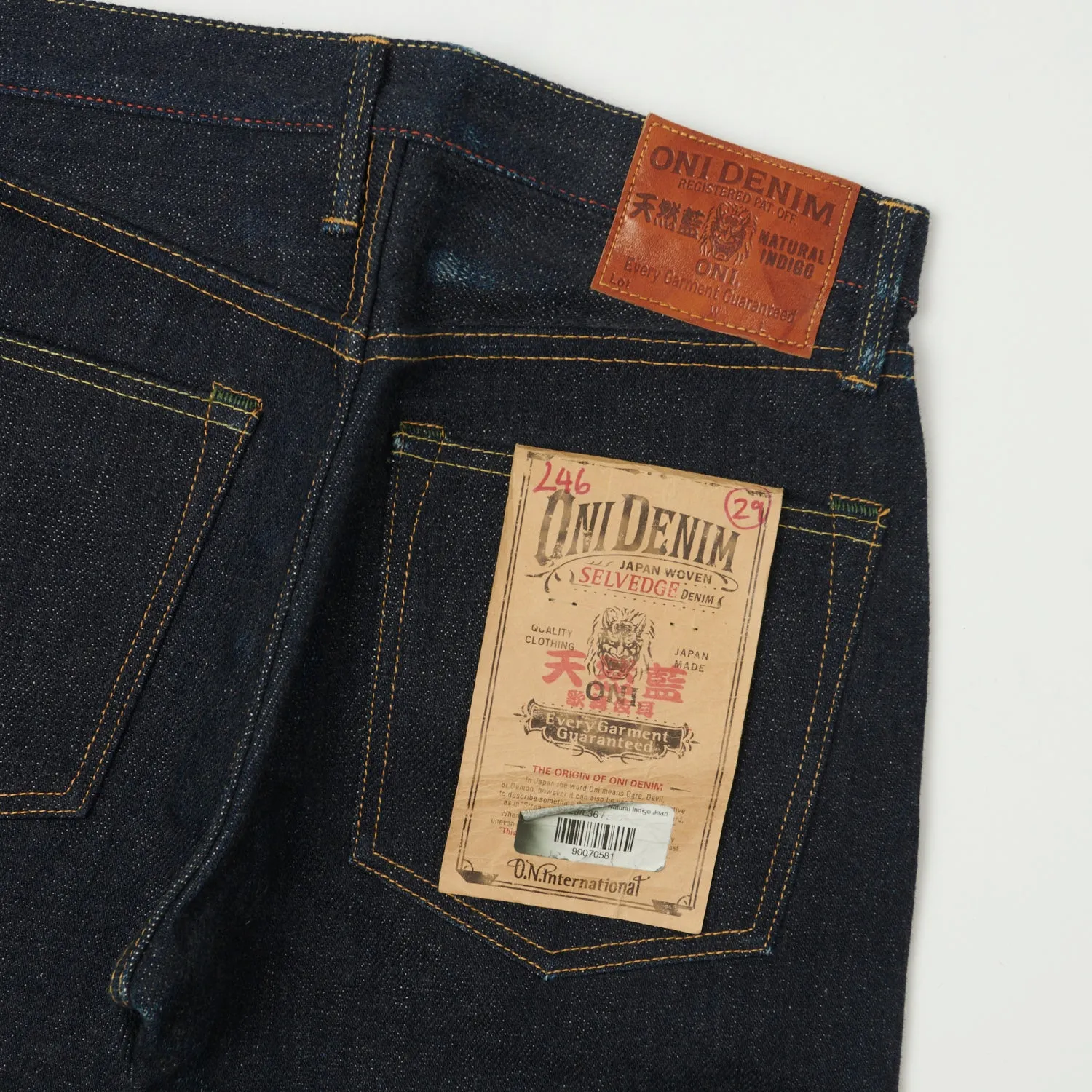 ONI 246 'Kabuki' Vedge Natural Indigo Relaxed Tapered Jean - Raw