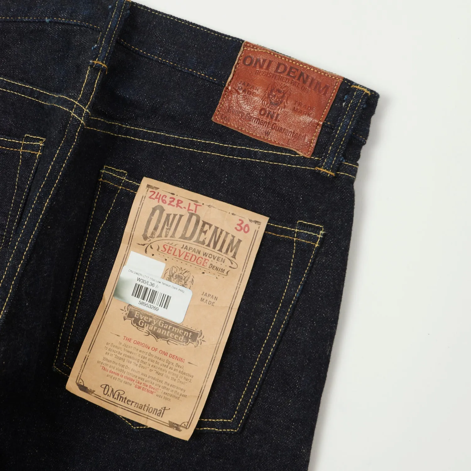 ONI 246ZR-LT17G 17oz Low Tension Relaxed Tapered Jean - Dark Indigo One Wash