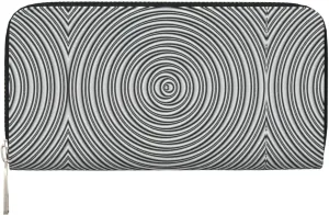 Optical Spin Illusion Print Casual Clutch Purse Hand Wallet for Women Capacity Wallet Stylish Travel-Friendly