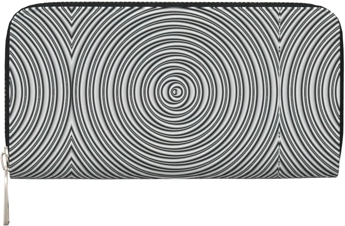 Optical Spin Illusion Print Casual Clutch Purse Hand Wallet for Women Capacity Wallet Stylish Travel-Friendly