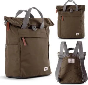 ORI LONDON Rolltop Backpack - Small Travel Backpack with Lots of Pockets for Men & Women - The Finchley, Moss