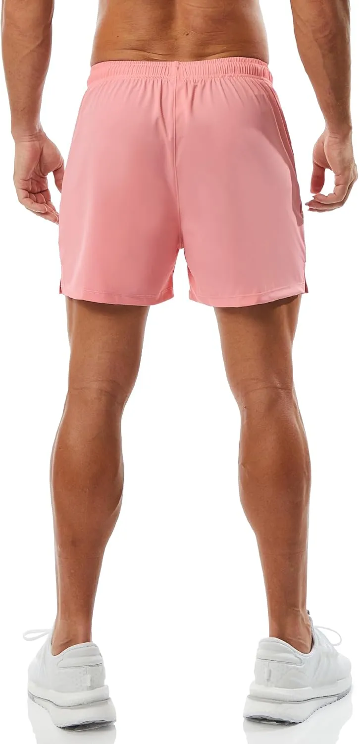Ouber Men's Athletic Gym Shorts Workout Quick Dry Shorts for Men Running Training with Zipper Pockets