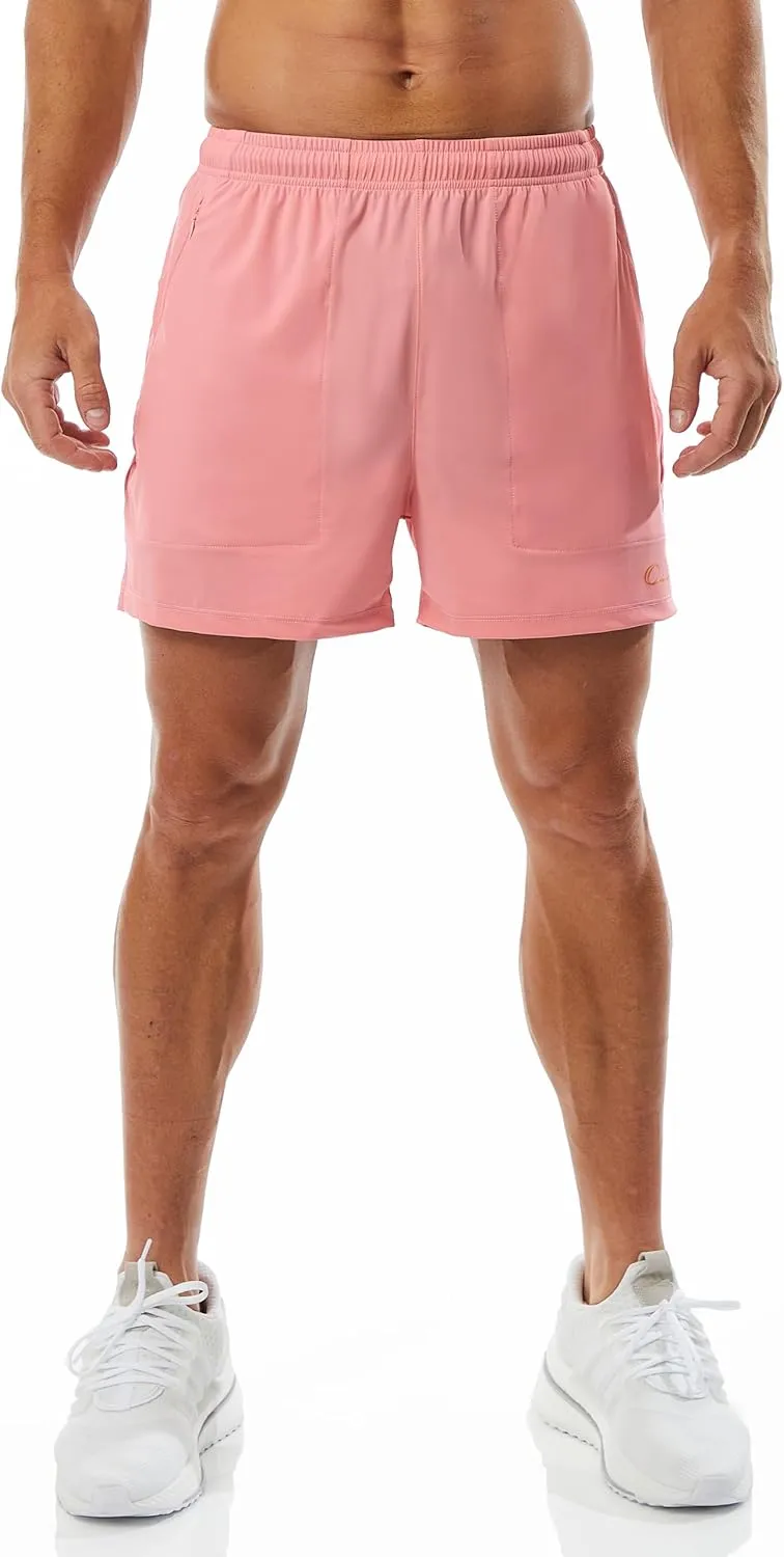 Ouber Men's Athletic Gym Shorts Workout Quick Dry Shorts for Men Running Training with Zipper Pockets