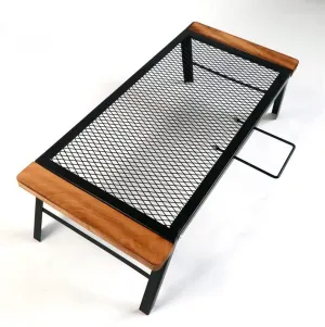 Outdoor Folding Barbecue Table Iron Net Table Anti-scalding Design for Camping Hiking Beach Backyards Party Table