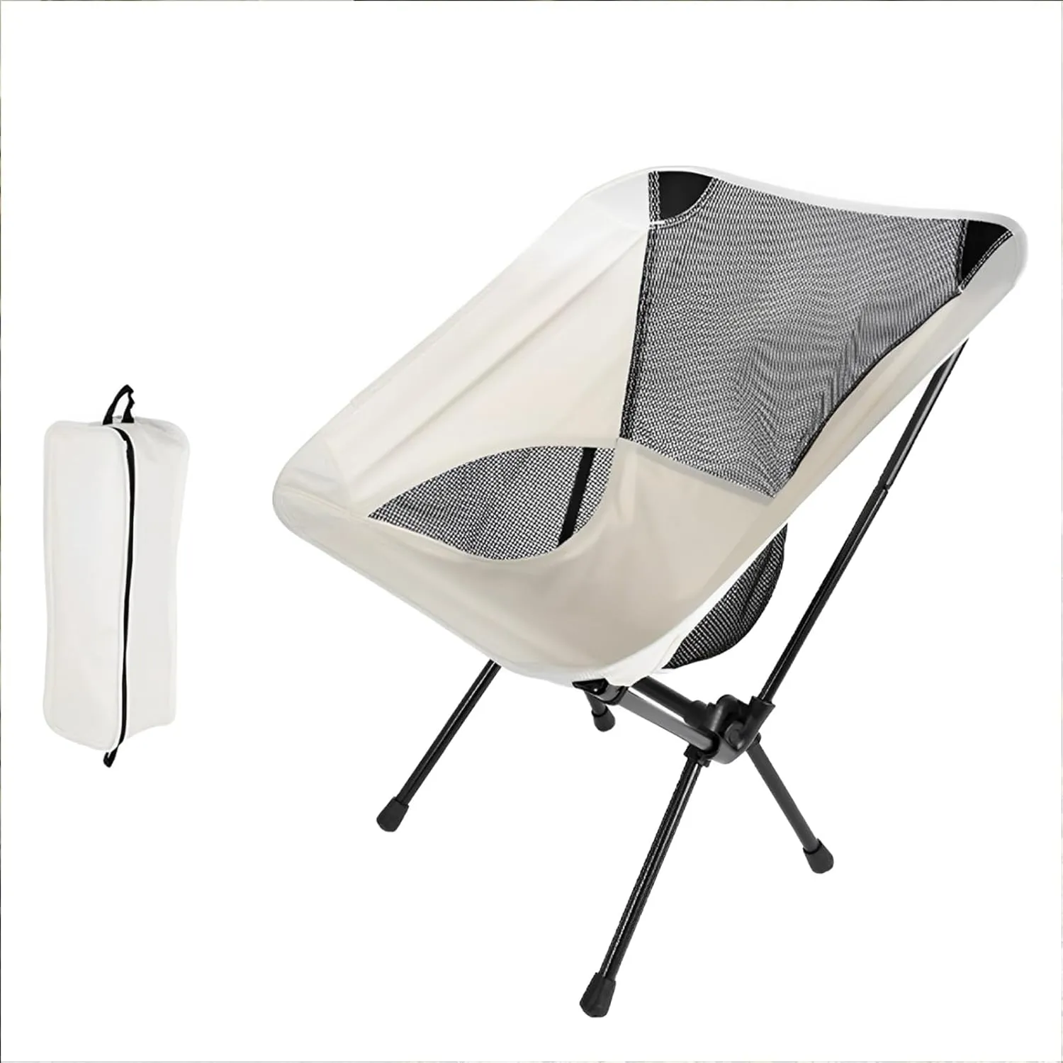 Outdoor Folding Chair Portable Moon Chair Fishing Stool Art Chair Breathable Mesh Backrest Chair Picnic Table and Chair Set