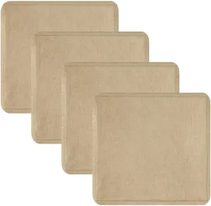 OutdoorLines Faux Linen Outdoor Cushion Covers Replacement 24"x24"x4", Waterproof Patio Cushion Cover for Outdoor Furniture, Seat Cushion Covers for Patio, Garden (Set of 4, Camel, Cover Only)