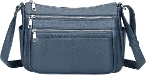 Over Earth Genuine Leather Crossbody Bag for Women Soft Multi Pockets Messenger Bags Ladies Purses and Handbags