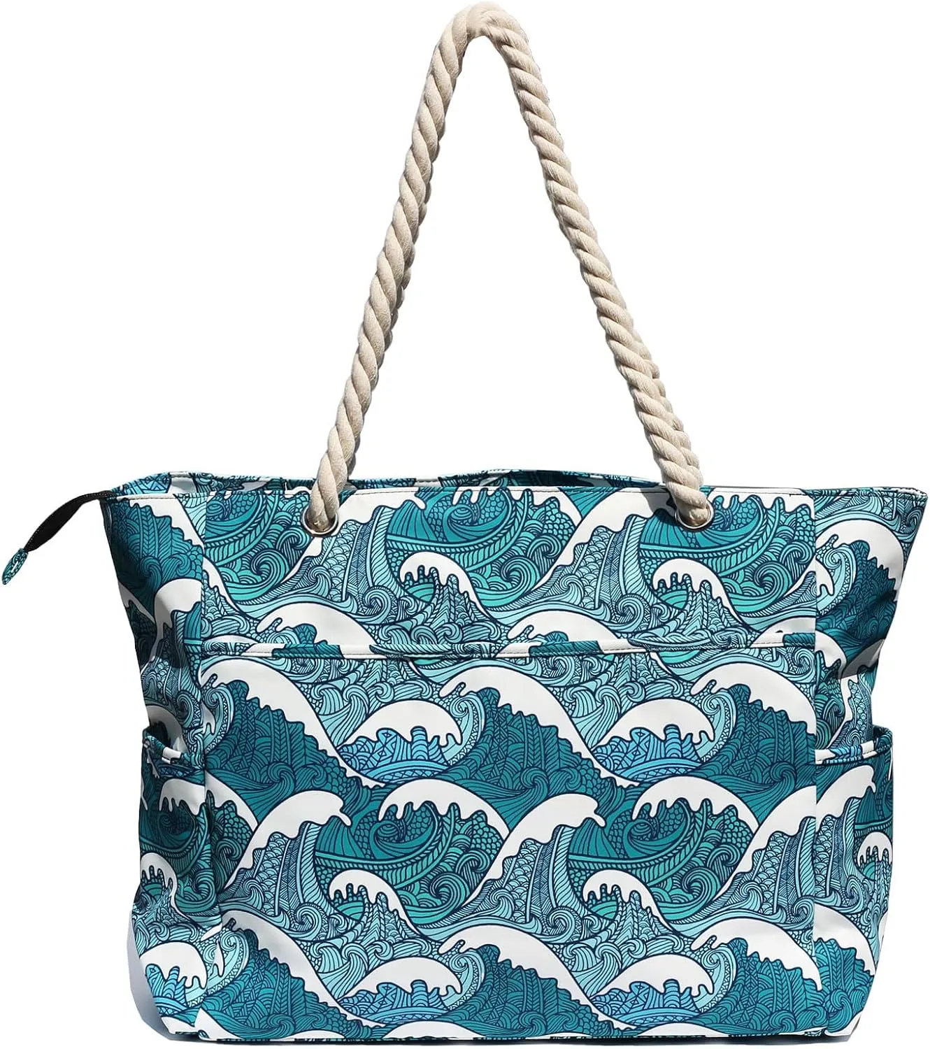 OVERSIZE BEACH BAG Large Tote Bag for Women Waterproof Sandproof with Dry Wet Compartment for Pool Gym Travel