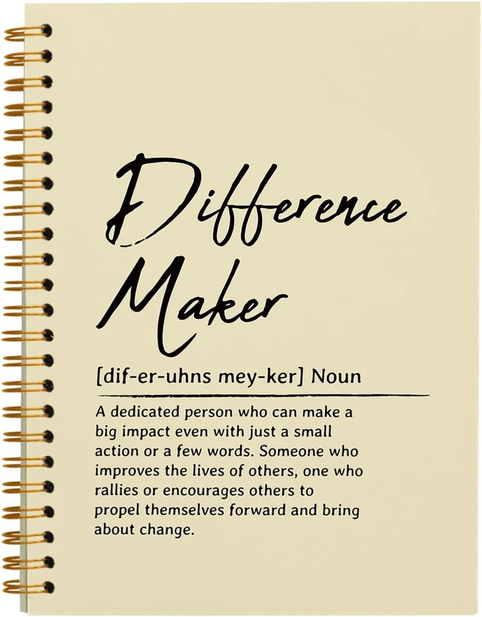 OXW Difference Maker Appreciation Gift, Meeting Notebook for Work, Thank You Gifts for Leader Mentor Manager Boss, Office Supplies Social Worker Notebook, Cream Hardcover Spiral Notebook 5.5 x 8.3