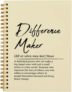 OXW Difference Maker Appreciation Gift, Meeting Notebook for Work, Thank You Gifts for Leader Mentor Manager Boss, Office Supplies Social Worker Notebook, Cream Hardcover Spiral Notebook 5.5 x 8.3