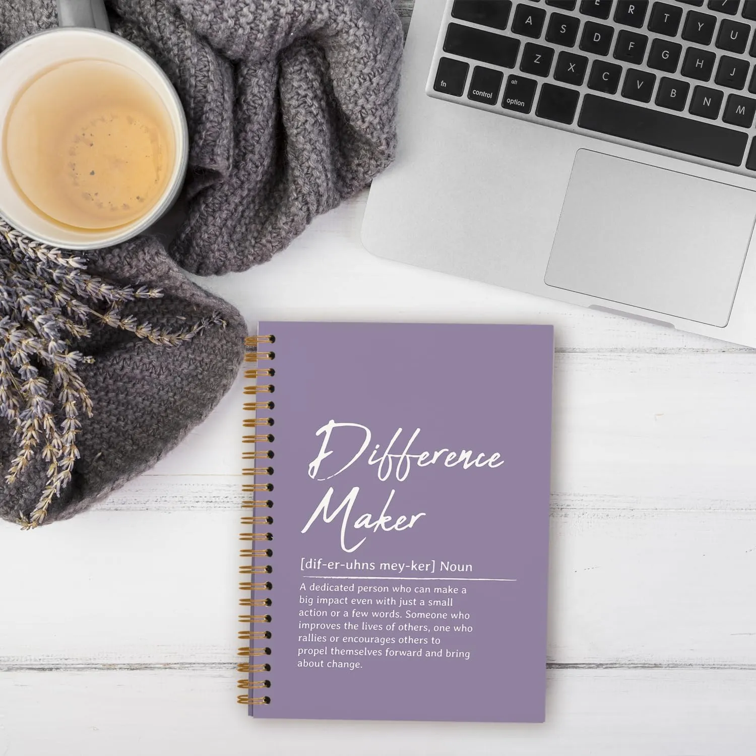OXW Difference Maker Gift Notebook Journal, Office Notebook for Work, Thank You Gifts for Leader Mentor Boss, Leadership Gifts Journal, Purple Spiral Notebook 5.5 x 8.3