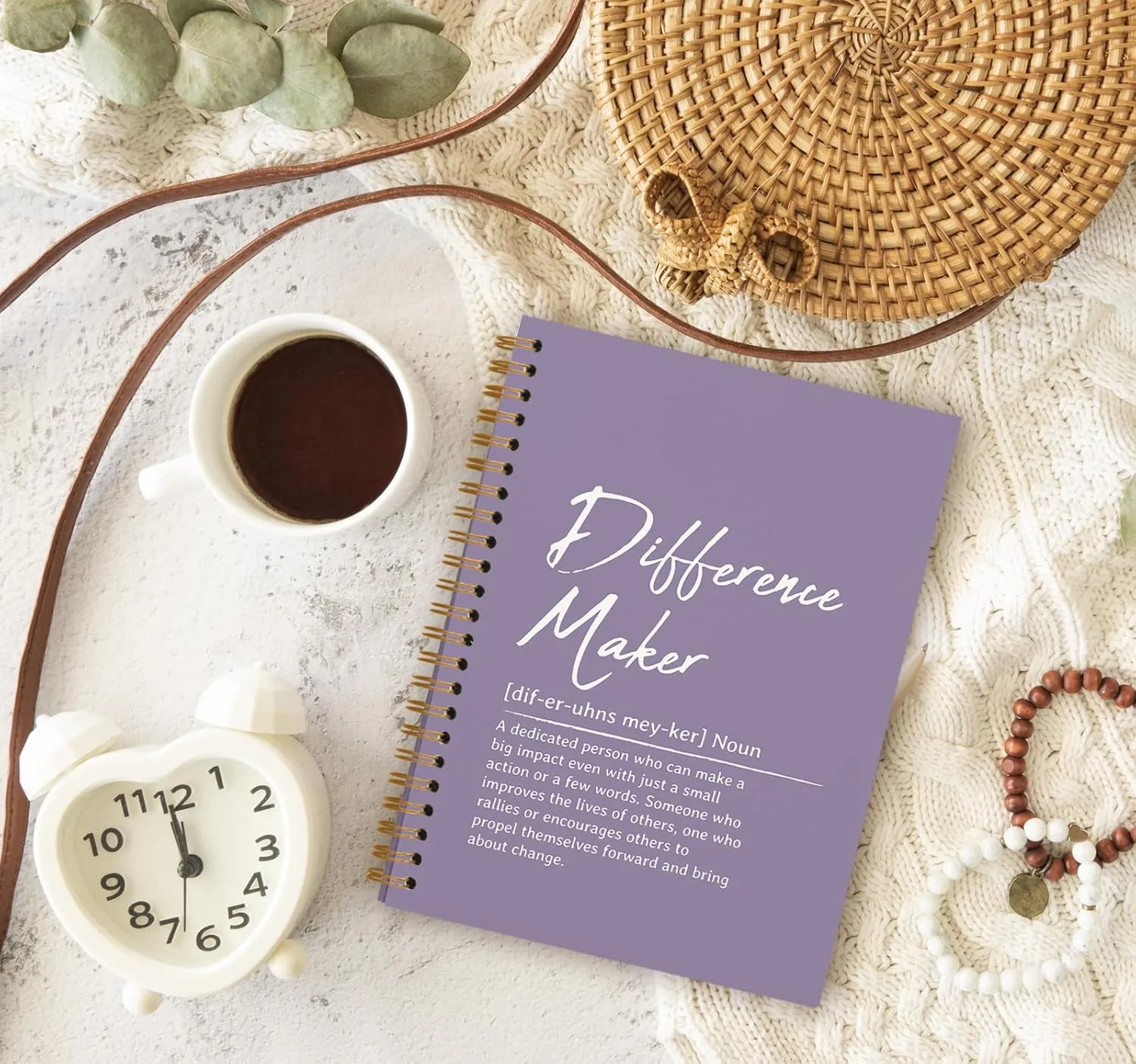 OXW Difference Maker Gift Notebook Journal, Office Notebook for Work, Thank You Gifts for Leader Mentor Boss, Leadership Gifts Journal, Purple Spiral Notebook 5.5 x 8.3