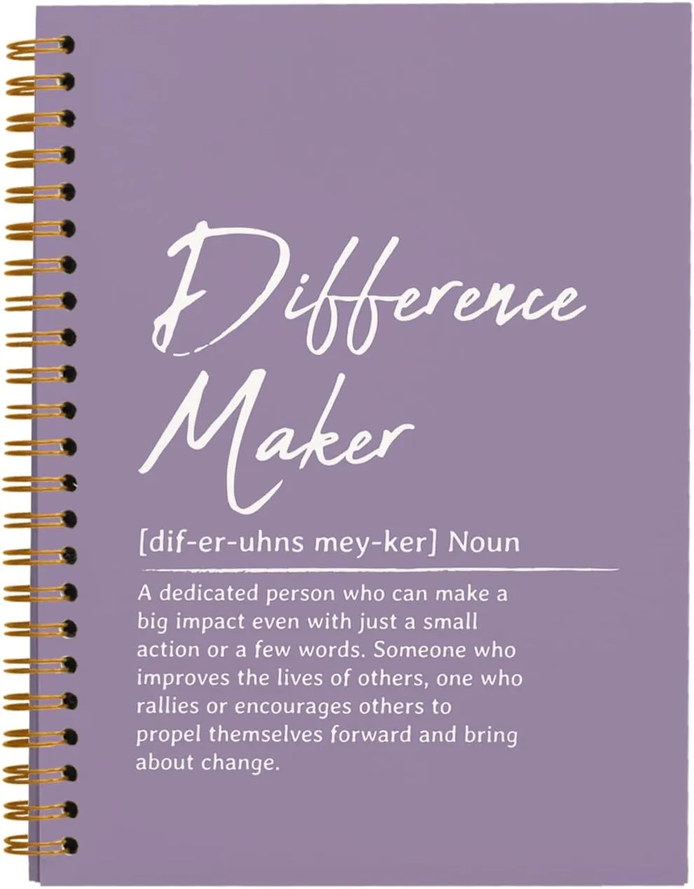 OXW Difference Maker Gift Notebook Journal, Office Notebook for Work, Thank You Gifts for Leader Mentor Boss, Leadership Gifts Journal, Purple Spiral Notebook 5.5 x 8.3