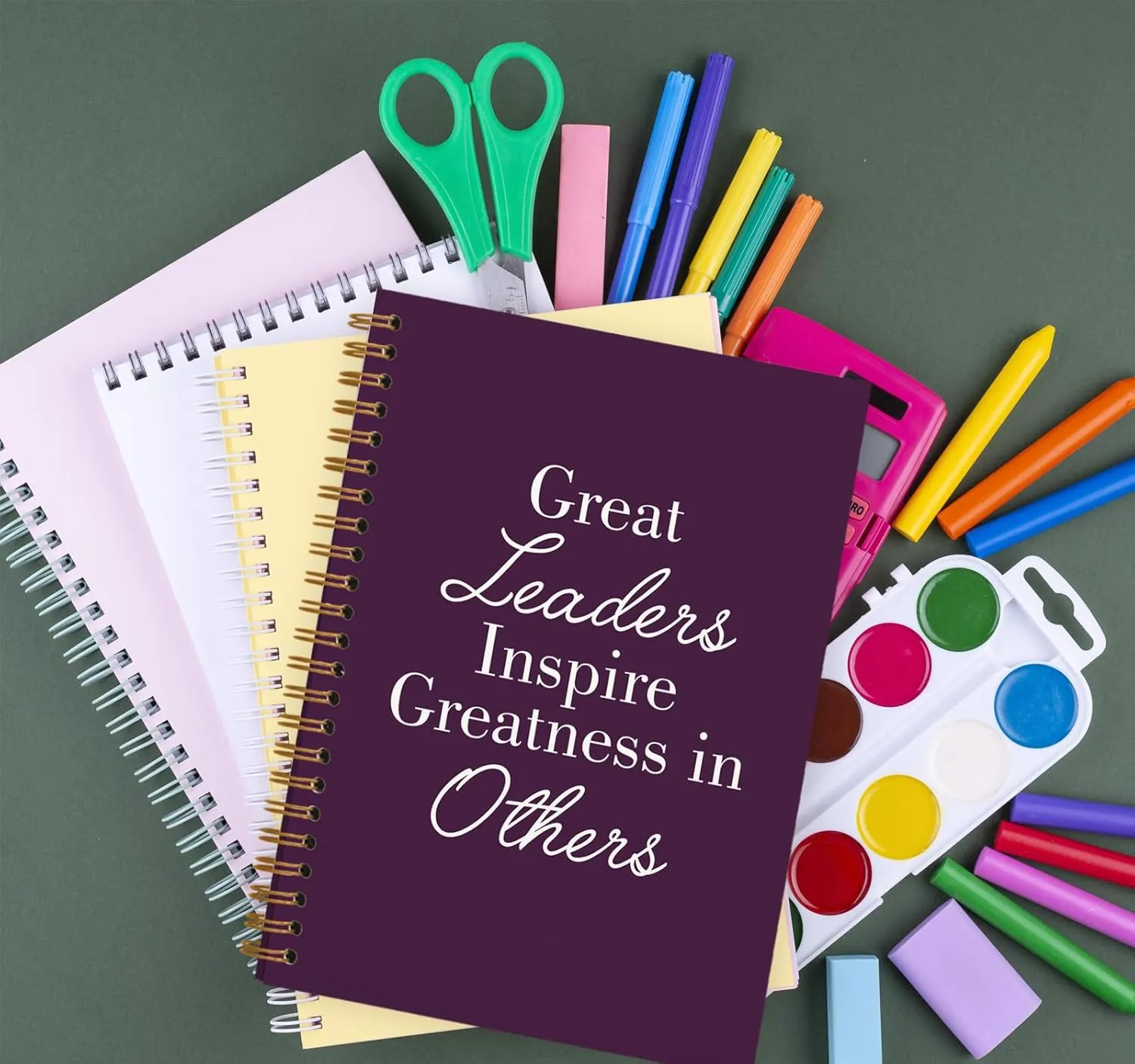OXW Thank You Gifts for Leader, Meeting Notebook for Work, Appreciation Gift for Boss Manager Mentor, Office Supplies Leadership Gifts, Purple College Ruled Hardcover Spiral Notebook 5.5 x 8.3