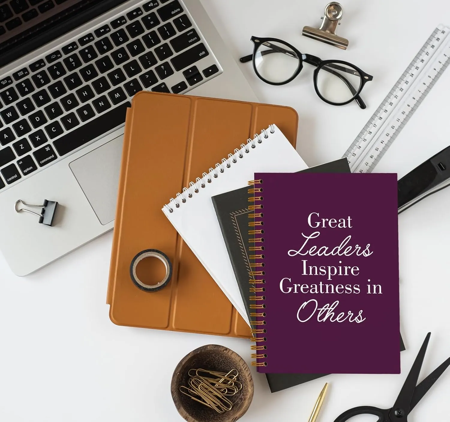 OXW Thank You Gifts for Leader, Meeting Notebook for Work, Appreciation Gift for Boss Manager Mentor, Office Supplies Leadership Gifts, Purple College Ruled Hardcover Spiral Notebook 5.5 x 8.3