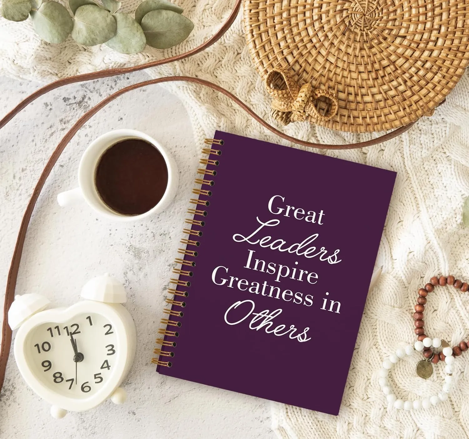 OXW Thank You Gifts for Leader, Meeting Notebook for Work, Appreciation Gift for Boss Manager Mentor, Office Supplies Leadership Gifts, Purple College Ruled Hardcover Spiral Notebook 5.5 x 8.3