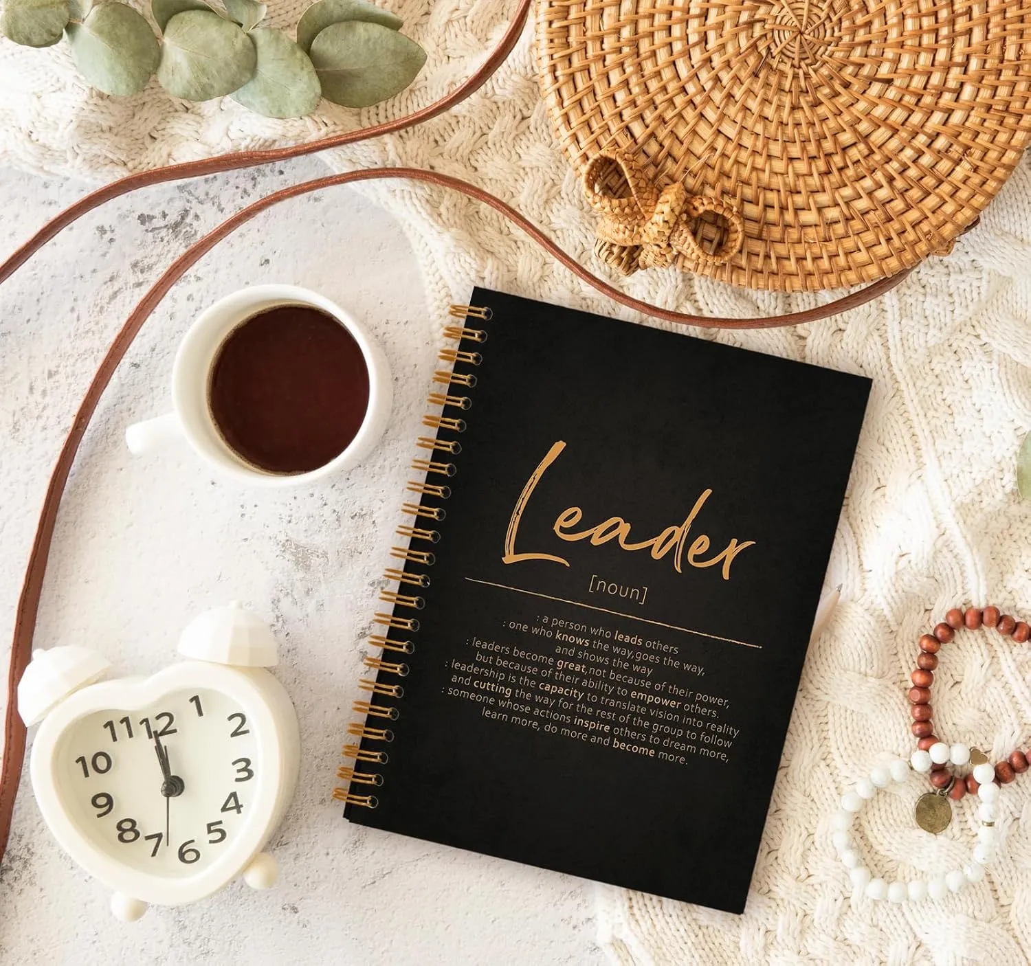 OXW Thank You Gifts for Leader, Meeting Notebook for Work, Appreciation Gift for Mentor Boss Manager, Office Supplies Leadership Gifts, Orange College Ruled Hardcover Spiral Notebook 5.5 x 8.3
