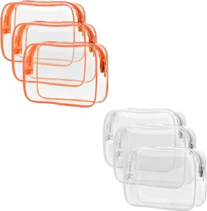 PACKISM Clear Toiletry Bag, 3 Pack TSA Approved Toiletry Bag Quart Size Bag, Carry on Airport Airline Compliant Bag Set