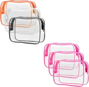 PACKISM Clear Toiletry Bag, 3 Pack TSA Approved Toiletry Bag Quart Size Bag, Carry on Airport Airline Compliant Bag Set