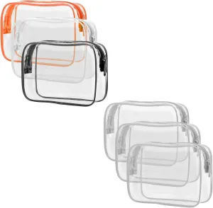 PACKISM Clear Toiletry Bag, 3 Pack TSA Approved Toiletry Bag Quart Size Bag, Travel Makeup Cosmetic Bag for Women Men, Carry on Airport Airline Compliant Bag Set