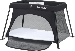 Pamo Babe Travel Crib for Baby - Mini Lightweight Baby Playard with Zip Door, Easy to Carry