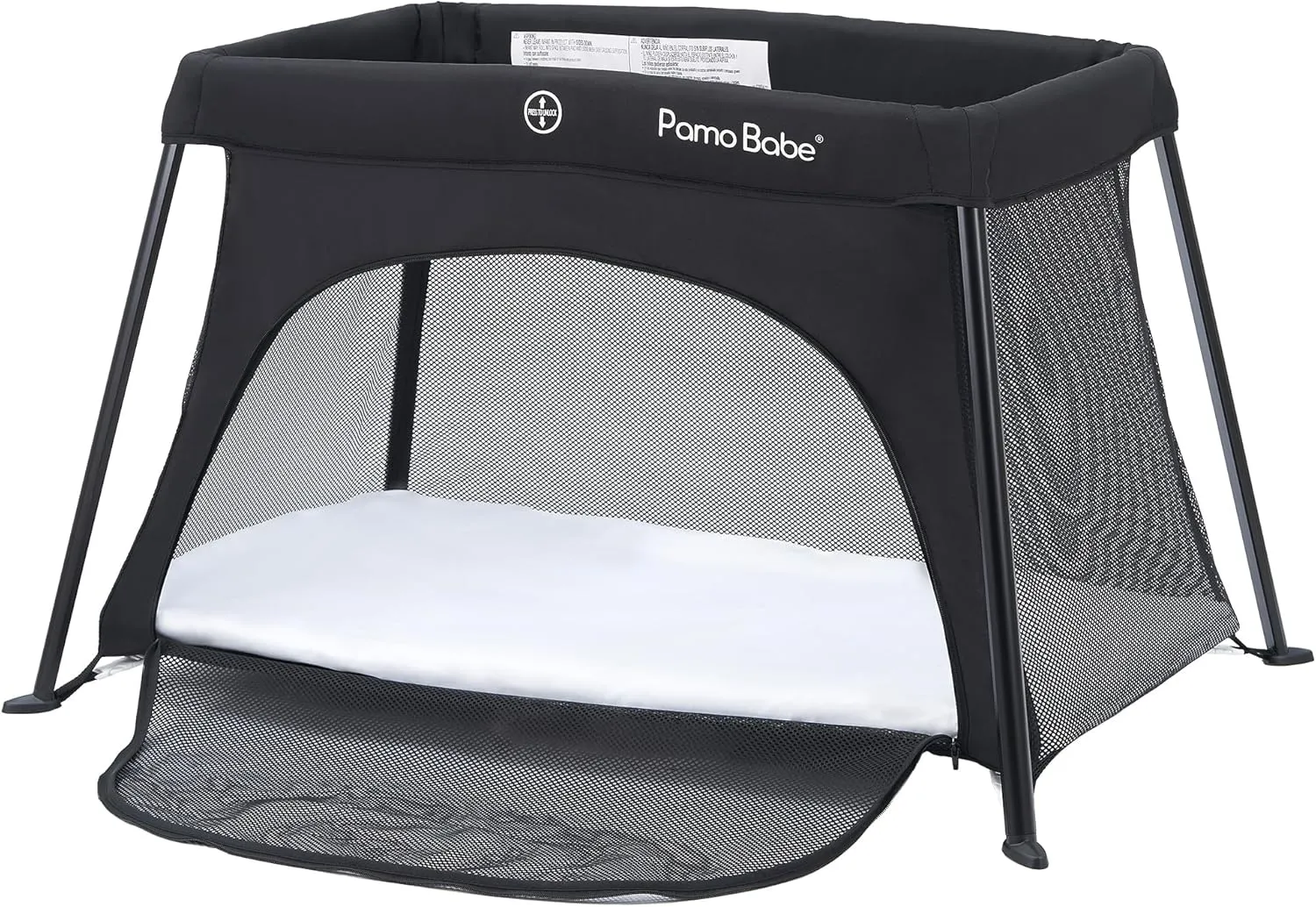 Pamo Babe Travel Crib for Baby - Mini Lightweight Baby Playard with Zip Door, Easy to Carry