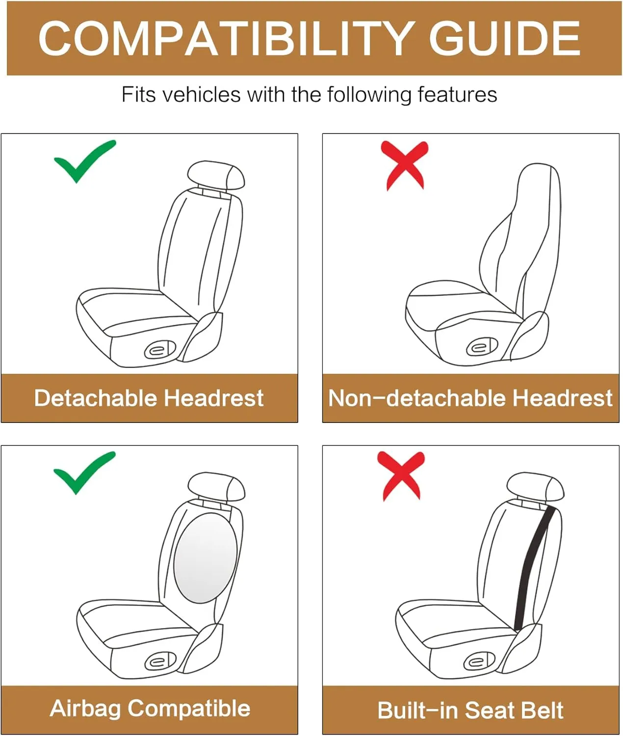 Pariitadin Leather Car Seat Covers Front Pair, Waterproof Breathable Faux Leather Automotive Seat Covers for Cars, Non-Slip Car Interior Covers Universal Fit Most Cars Sedans Trucks SUVs, Gray