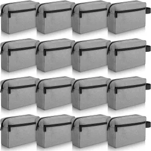 Paterr 16 Pcs Travel Toiletry Bag for Women Men Large Water Resistant Shaving Bag Hanging Cosmetic Bag with Handle and Divider Storage Travel Pouch Case (Gray)